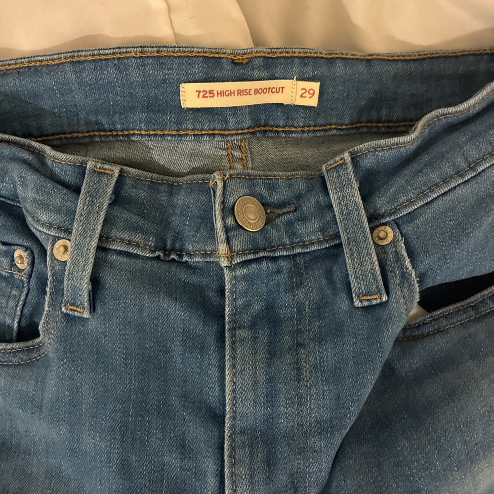 High Rise Bootcut Blue Jeans